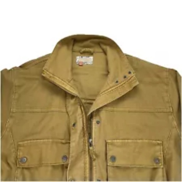 Pilcro Anthropologie Women's Crop Jacket Tan Full Zip Snap Size Large Tactical - Picture 5 of 16